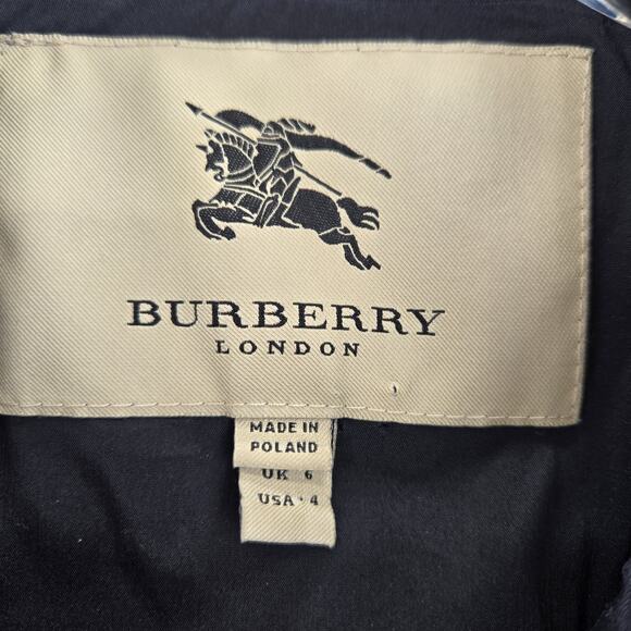 Burberry London Lightweight Military Jacket Women 4 XS Navy Blue Preppy Academia - Picture 4 of 12